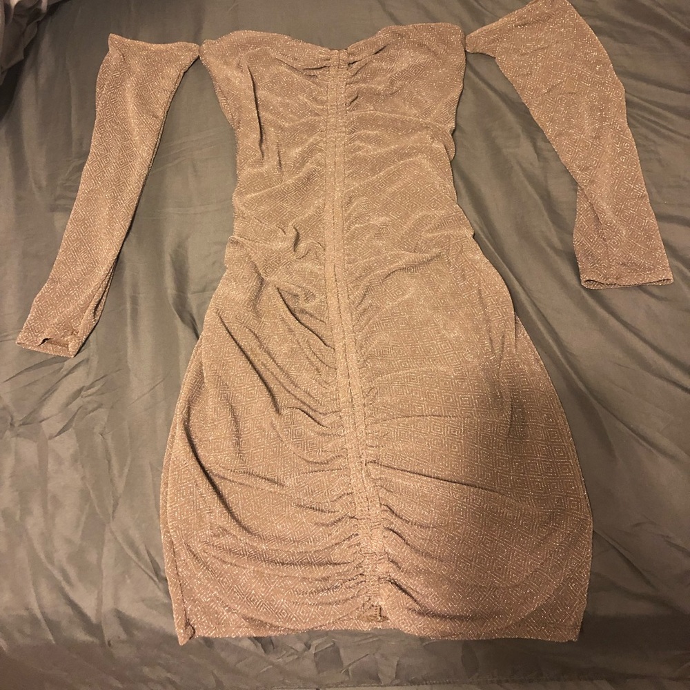 Skin tight off shoulder dress